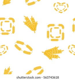 Wheat pattern. Cartoon illustration of wheat vector pattern for web