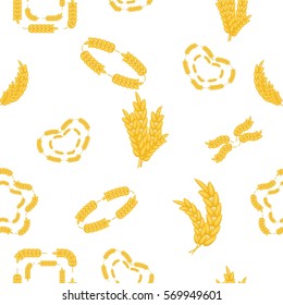 Wheat pattern. Cartoon illustration of wheat vector pattern for web
