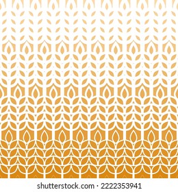 Wheat pattern. Grain malt and wheat, barley, oat, rice, millet, maize, bran, rye or corn. Wheat ears gold background. Golden texture plant for design prints. Flour for bread. Vector illustration