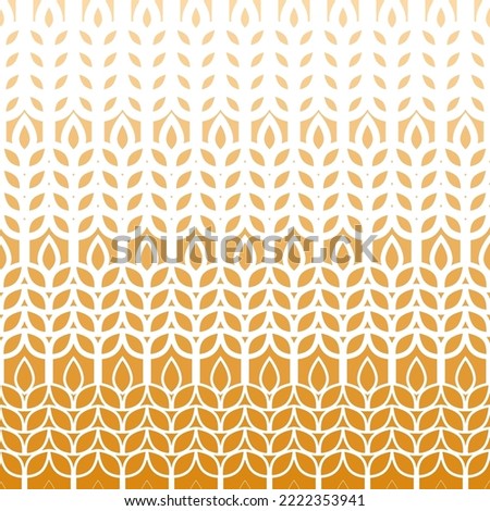 Wheat pattern. Grain malt and wheat, barley, oat, rice, millet, maize, bran, rye or corn. Wheat ears gold background. Golden texture plant for design prints. Flour for bread. Vector illustration