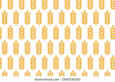 Wheat pattern on white background . Wheat background . Bakery wallpaper . Vector illustration