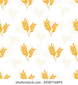 wheat pattern vector seamless design  vector illustrator white background