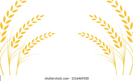 Wheat pattern wallpaper. oat symbol. free space for text. copy space. Wheat or Rice frame.
