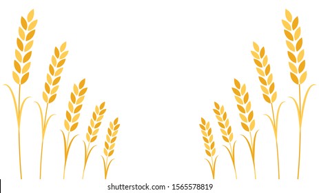 Wheat pattern wallpaper. oat symbol. free space for text. copy space. Wheat or Rice frame.