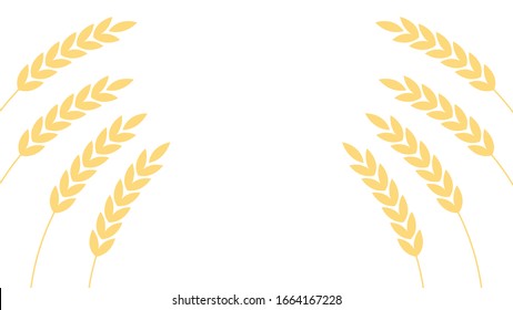 Wheat pattern wallpaper. oat symbol. free space for text. copy space. Wheat or Rice frame.