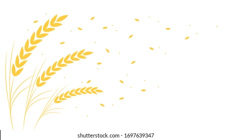 Wheat pattern wallpaper. oat symbol. free space for text. rice sign. Rice pattern wallpaper.