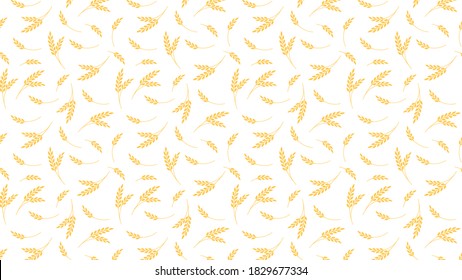 Papel pintado de patrón de trigo. símbolo de avena. espacio libre para texto. signo de arroz. Papel pintado de patrón de arroz.