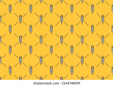 Wheat pattern wallpaper. oat symbol. free space for text. rice sign. Rice pattern wallpaper.
