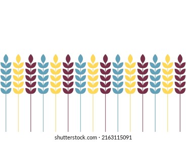 Wheat pattern wallpaper. Oat symbol. Rice sign. Rice pattern wallpaper.