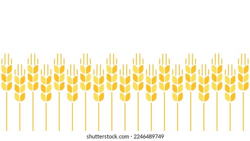 Wheat pattern wallpaper. Oat symbol. Rice sign. Rice pattern wallpaper.