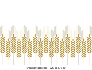 Wheat pattern wallpaper. Oat symbol. Rice sign. Rice pattern wallpaper.