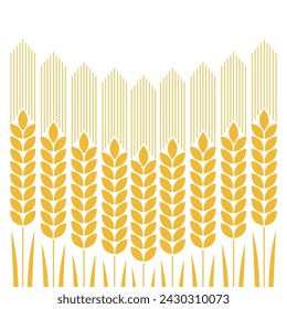 Fondo de pantalla de patrón de trigo. símbolo de avena. espacio libre para el texto. signo de arroz. Papel pintado de patrón de arroz.