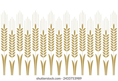 Wheat pattern wallpaper. oat symbol. free space for text. rice sign. Rice pattern wallpaper.