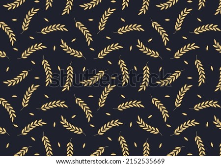Wheat pattern wallpaper. oat symbol. free space for text. rice sign. Rice pattern wallpaper.