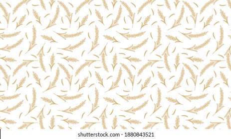 Wheat pattern wallpaper. Rice sign. Rice pattern wallpaper.