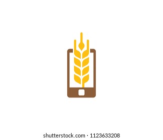 Wheat Phone Icon Logo Design Element