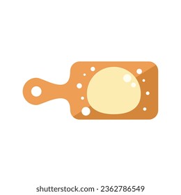 Wheat pin dough icon flat vector. Bake board. Cookie kitchen isolated