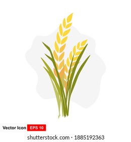 Wheat plant in a flat style. Vector illustration.