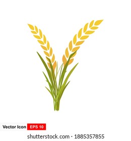 Wheat plant in a flat style. Vector illustration.