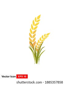 Wheat plant in a flat style. Vector illustration.