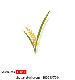 Wheat plant in a flat style. Vector illustration.