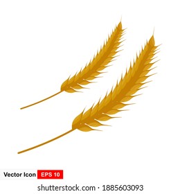 Weizenpflanzensymbol im flachen Stil. Vektorgrafik.