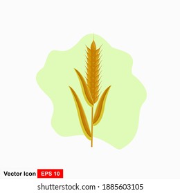 Wheat plant icon in flat style. Vector illustration.