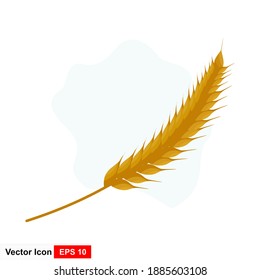 Wheat plant icon in flat style. Vector illustration.