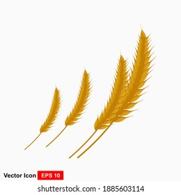 Wheat plant icon in flat style. Vector illustration.