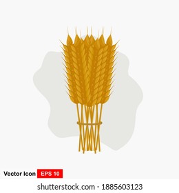 Wheat plant icon in flat style. Vector illustration.