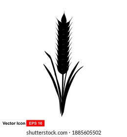 Icono de planta de trigo en estilo plano. Ilustración vectorial.