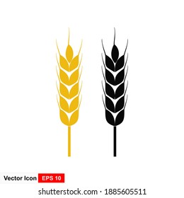 Wheat plant icon in flat style. Vector illustration.