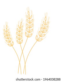 Wheat plant icons isolated on white background vector illustration.