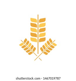 Wheat plant logo template vector bake icon design