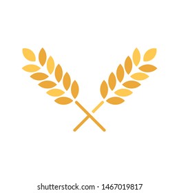 Wheat plant logo template vector bake icon design