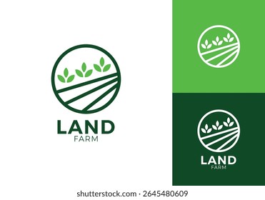wheat plant nature farm logo. creative circle landscape agriculture symbol vector design	
