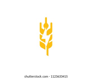 Wheat Power Icon Logo Design Element