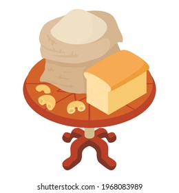 Wheat product icon. Isometric illustration of wheat product vector icon for web