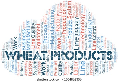 Wheat Products word cloud create with text only.