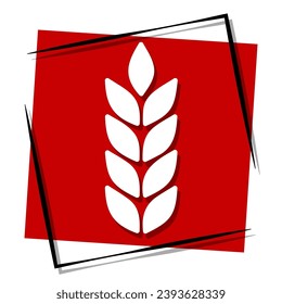 wheat red banner in frame. Vector illustration.