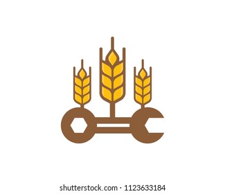 Wheat Repair Icon Logo Design Element