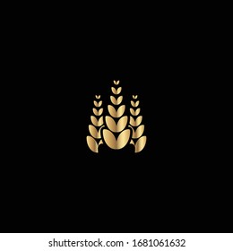 Wheat rice agriculture logo Ideas. Inspiration logo design. Template Vector Illustration. Isolated On White Background