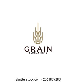 Wheat rice agriculture logo Inspiration template vector in white backgroun