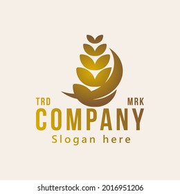 Wheat rice agriculture logo vector template, vector illustration