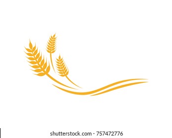 wheat rice bakery food farm agriculture logo