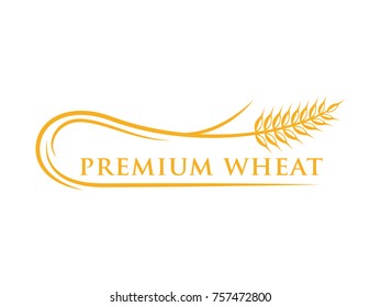 wheat rice bakery food farm agriculture logo