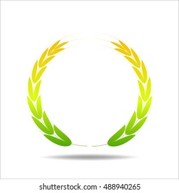Wheat rice icon. Crop, barley or rye symbol isolated on white background.