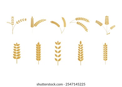 Icono de trigo y arroz Icono de trigo con orejas. Ilustración vectorial.