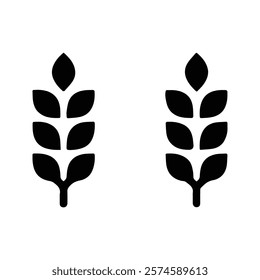 Wheat or rice icon. rice wheat. Gluten symbol. Bakery logo. Illustration of natural, organic and healthy food. Cereal and bread sign. Vector illustration.