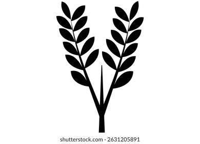 Wheat or rice icon symbol. Wheat icon vector illustration.